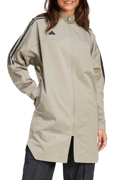 Adidas Originals Adidas Tiro Cotton Zip-up Jacket In Silver Pebble/black