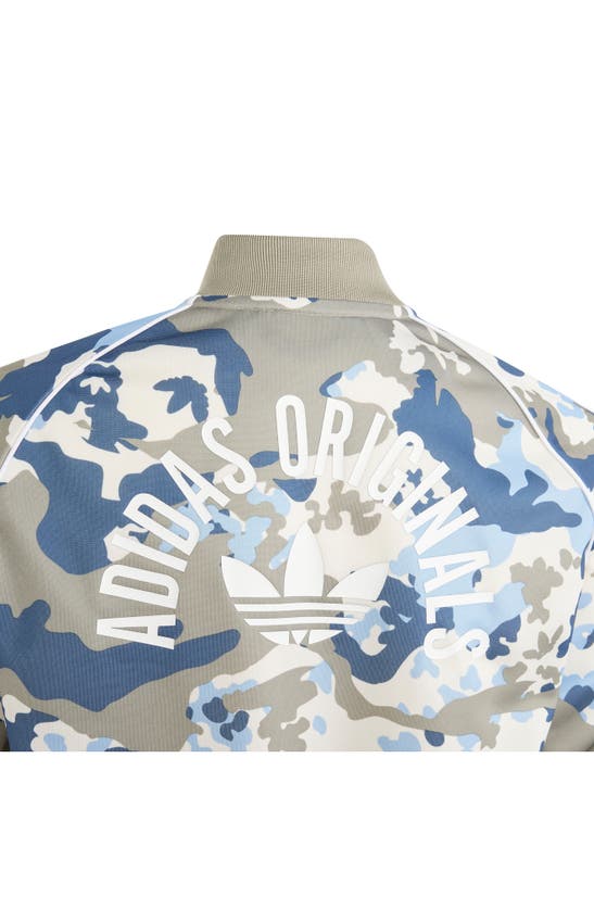 Shop Adidas Originals Kids' Camo Superstar Track Jacket In Silver Pebble