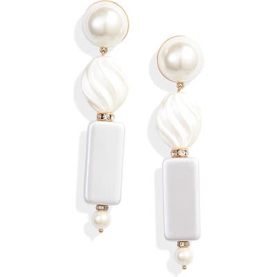 Lele Sadoughi Stacked Imitation Pearl Earrings