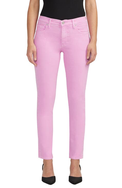 Aodrusa Hot Pink Mom Jeans for Women High Waisted Stretchy Skinny Denim  Pants Pink US 16 at  Women's Jeans store