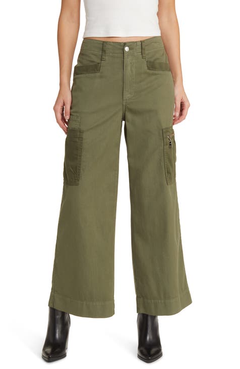 Women's Pocket Cargo Capri Pant Paper Bag High Waist Cropped Pant Trousers  Casual Trouser Jogging Pants