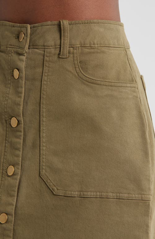 Shop Caslonr Caslon(r) Button Front Twill Skirt In Olive Burnt