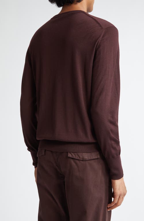 Eleventy Avalon Wool Crewneck Sweater In Barolo