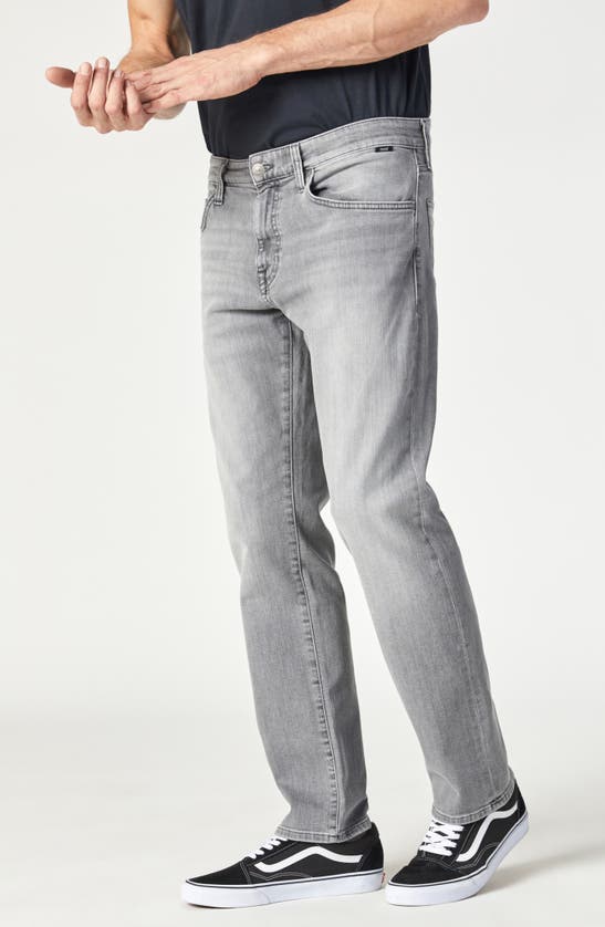 Shop Mavi Jeans Zach Mid Rise Straight Leg Jeans In Grey Brushed Seattle