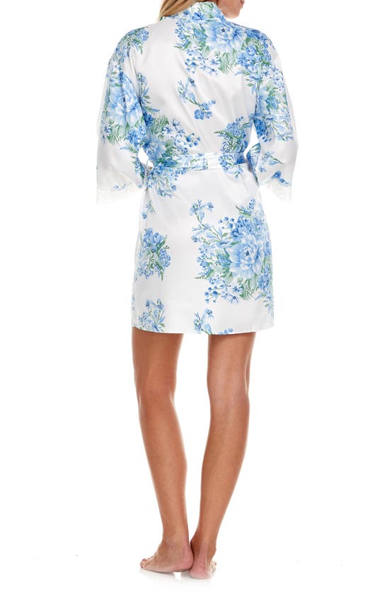 FLORA NIKROOZ FLORA NIKROOZ SABRINA FLORAL PRINT SATIN SHORT PAJAMAS & ROBE SET