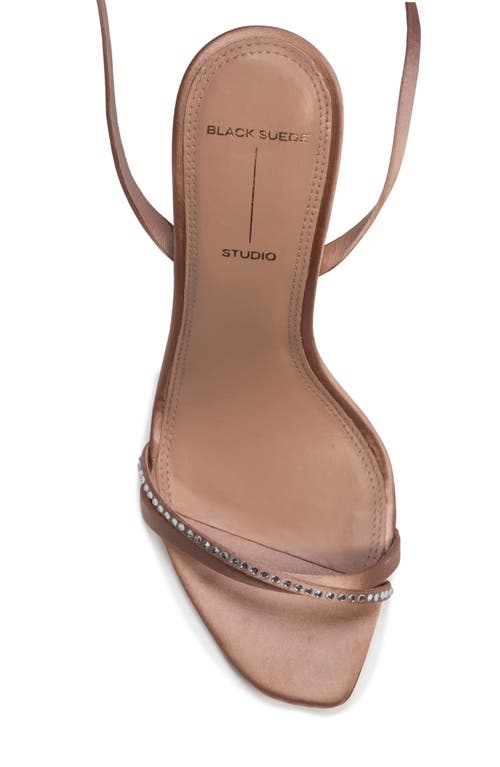 Black Suede Studio Rumi 100 Ankle Strap Sandal In Old Rose Satin