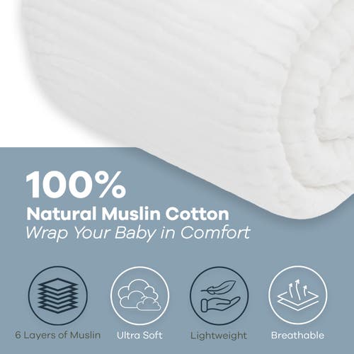 Comfy Cubs Adult Muslin Blanket In White
