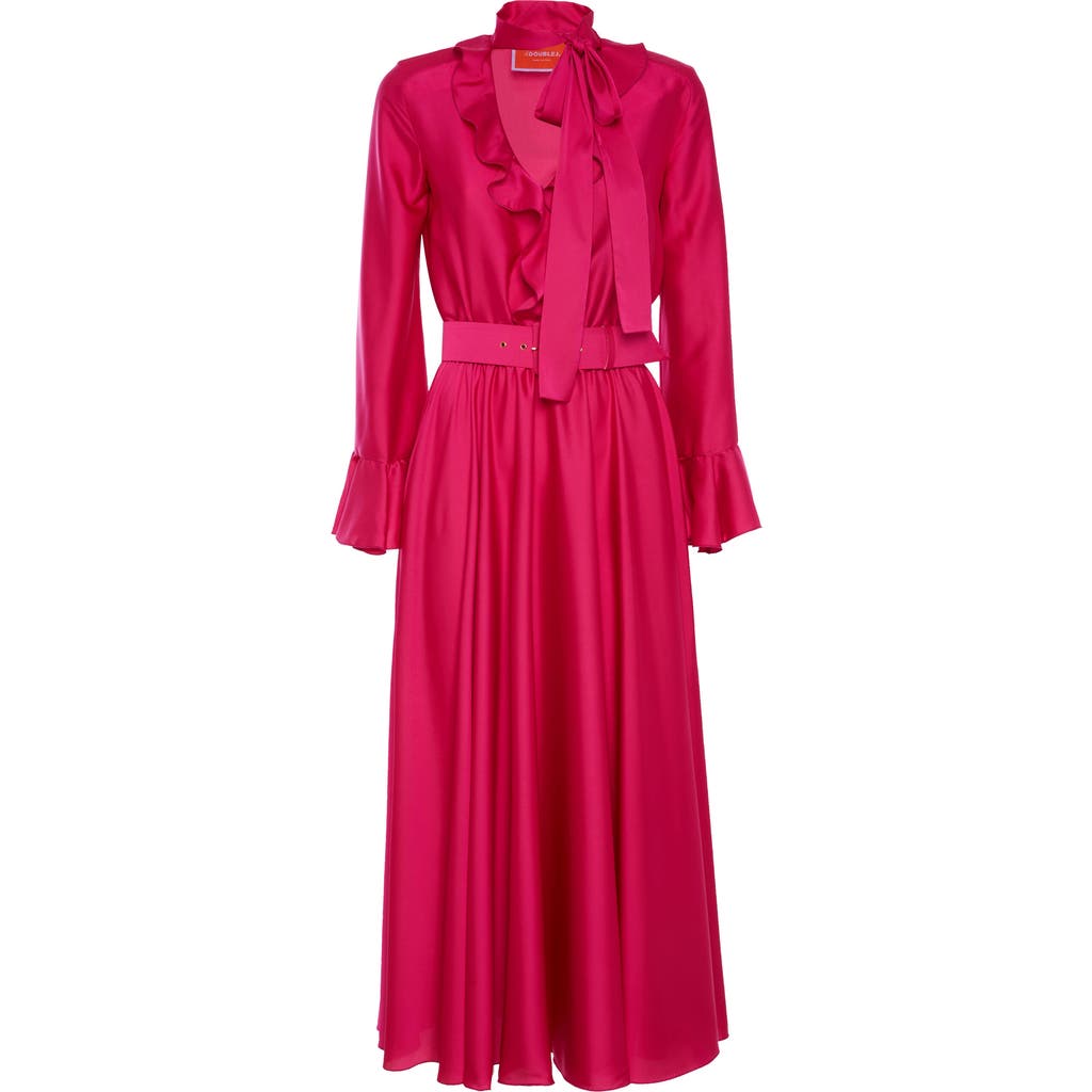 La Doublej Belted Baby Maxi Dress In Solid Cyclamen