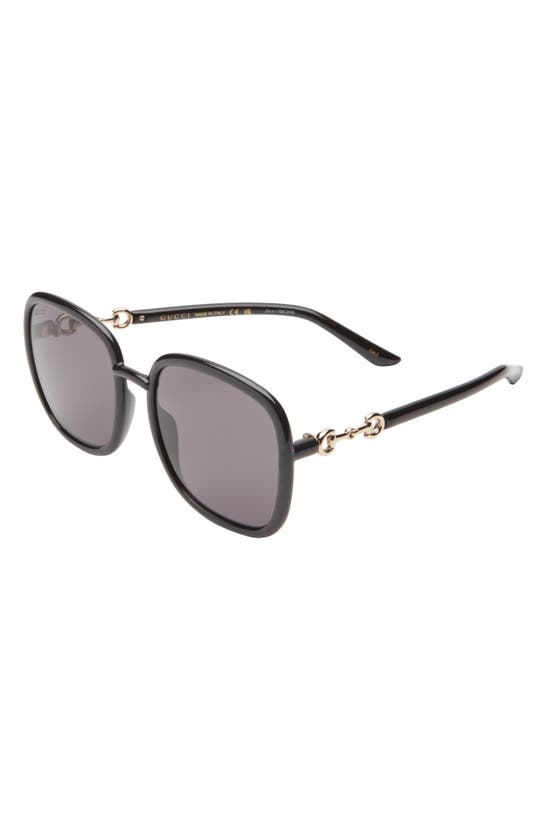 Shop Gucci 57mm Square Sunglasses In Black Grey