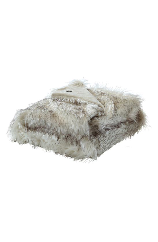 Inspired Home Faux Fur Throw Blanket In Gray