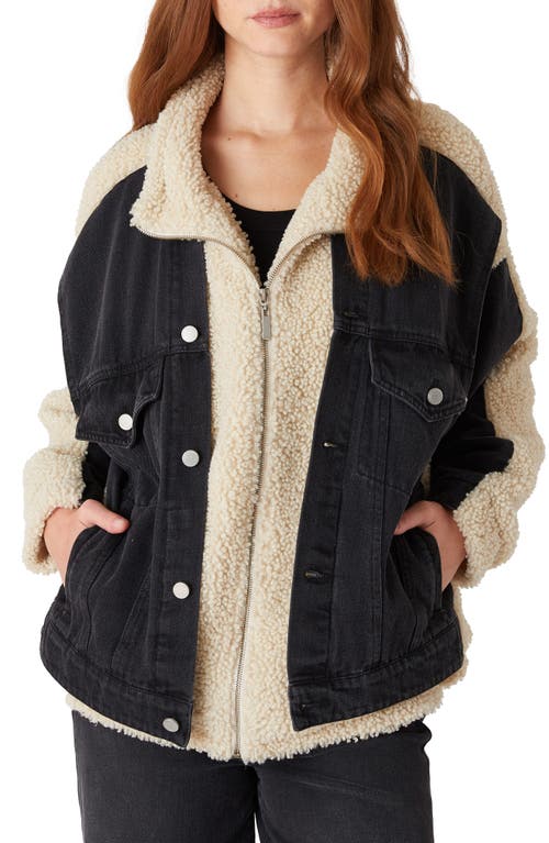 BLANKNYC BLANKNYC HIGH PILE FLEECE & DENIM TRUCKER JACKET 