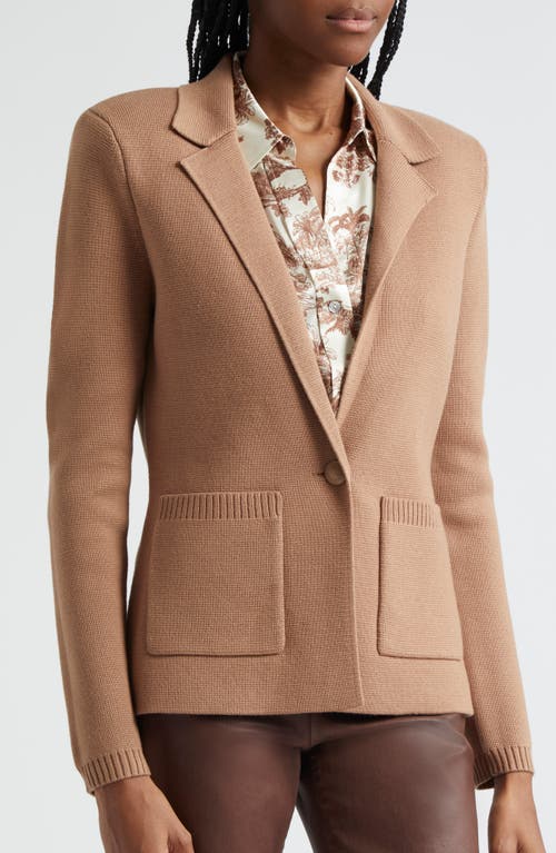 Shop L Agence L'agence Lacey Knit Blazer In Hazelnut