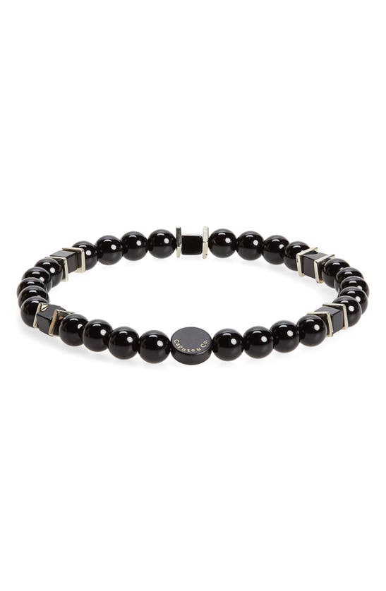 Caputo & Co Square Beaded Stretch Bracelet In Black Onyx