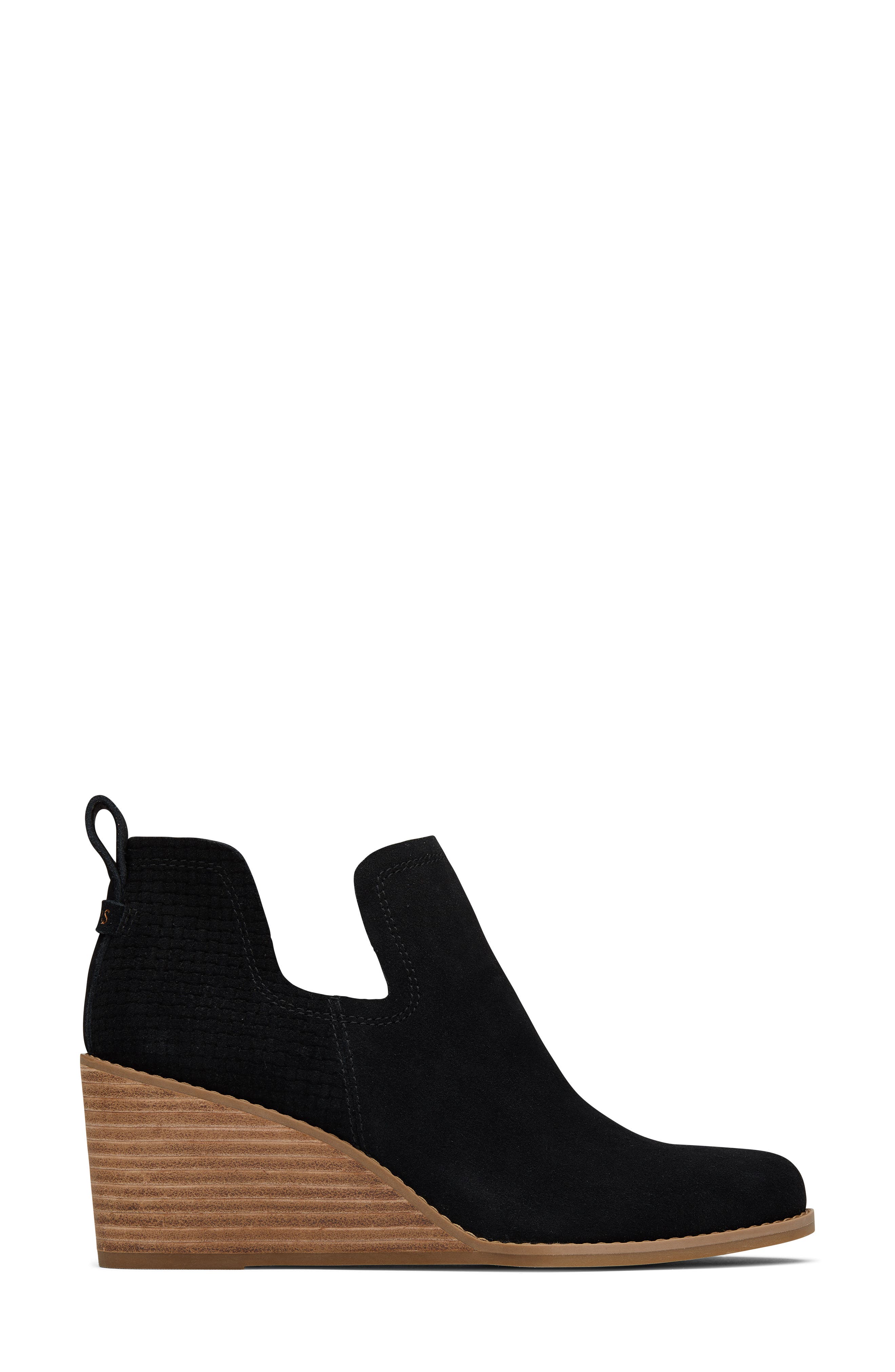 toms black suede kallie wedge bootie