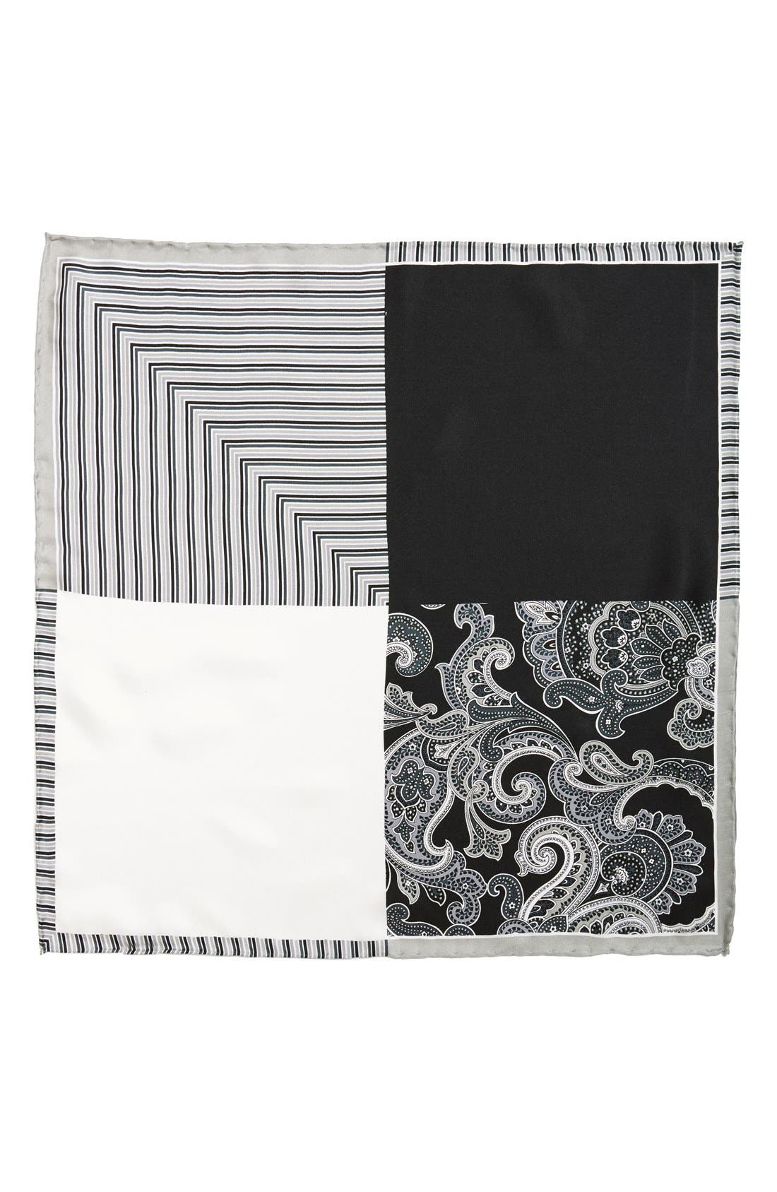 Nordstrom Men's Shop Paisley Stripe Silk Pocket Square Nordstrom
