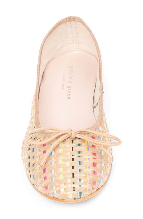 Patricia Green Skim Ballerina Flat In Multi Raffia