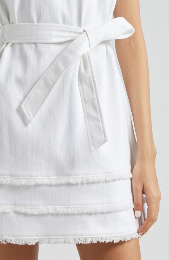 Shop Cinq À Sept Mindie Belted Denim Minidress In White