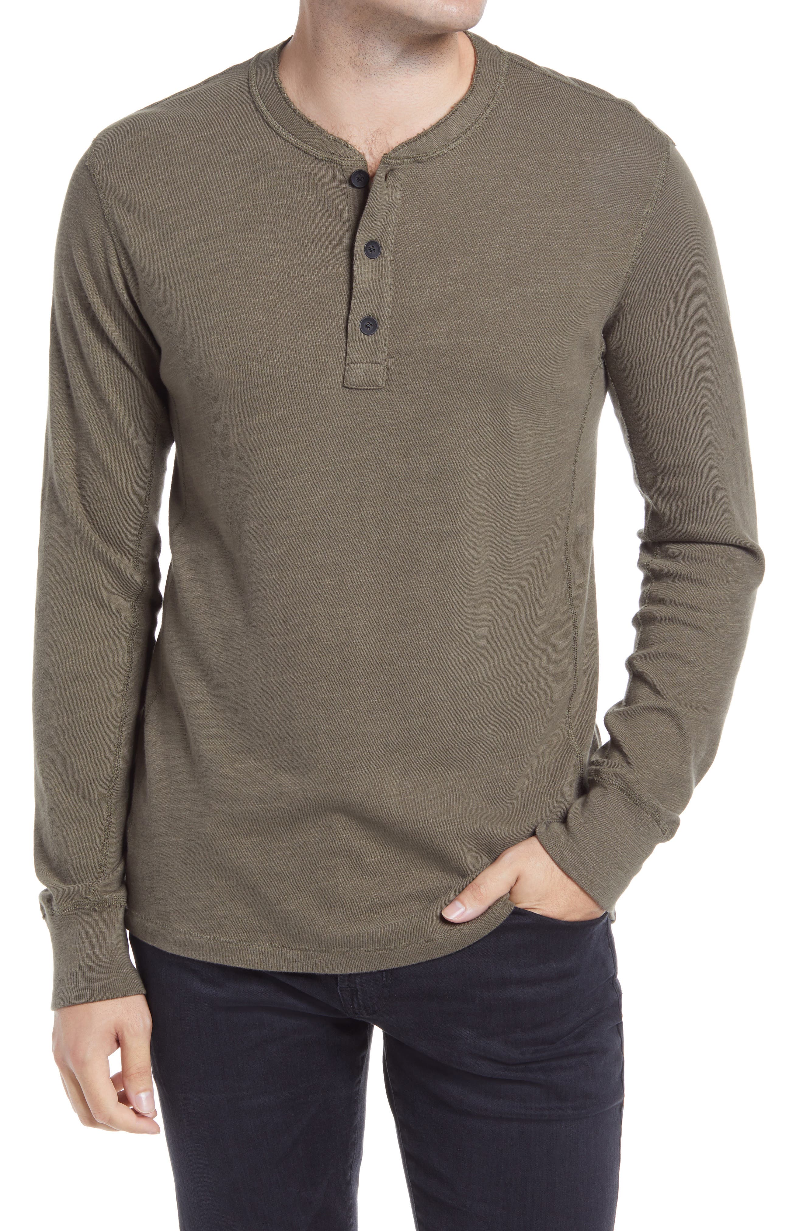 men's long sleeve henley top