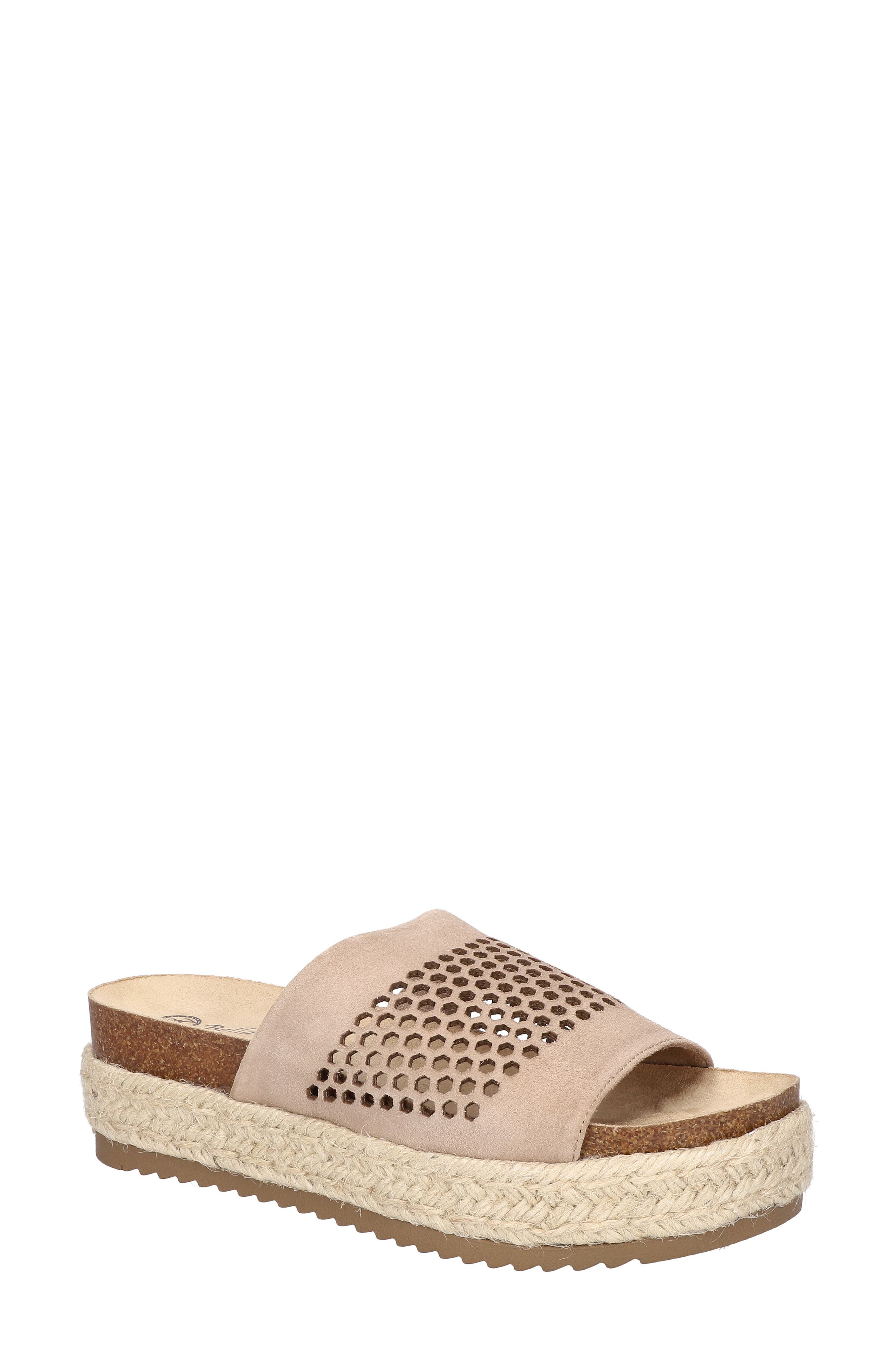 woven waves almond platform slides