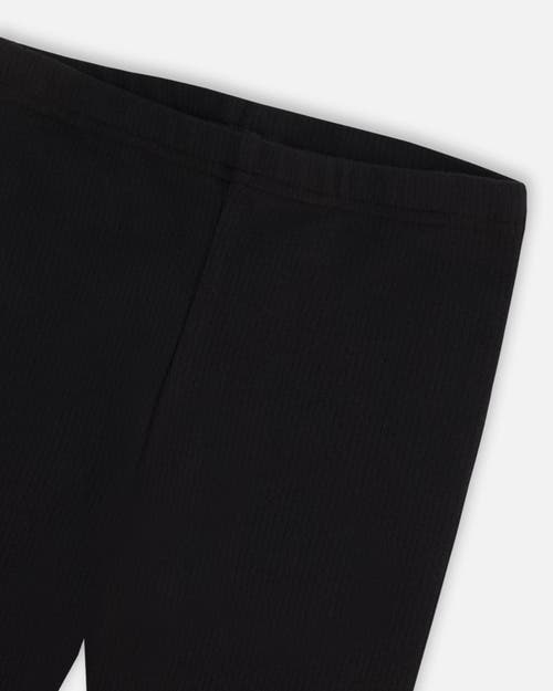 Shop Deux Par Deux Baby Girl's Rib Leggings Black In Anthracite