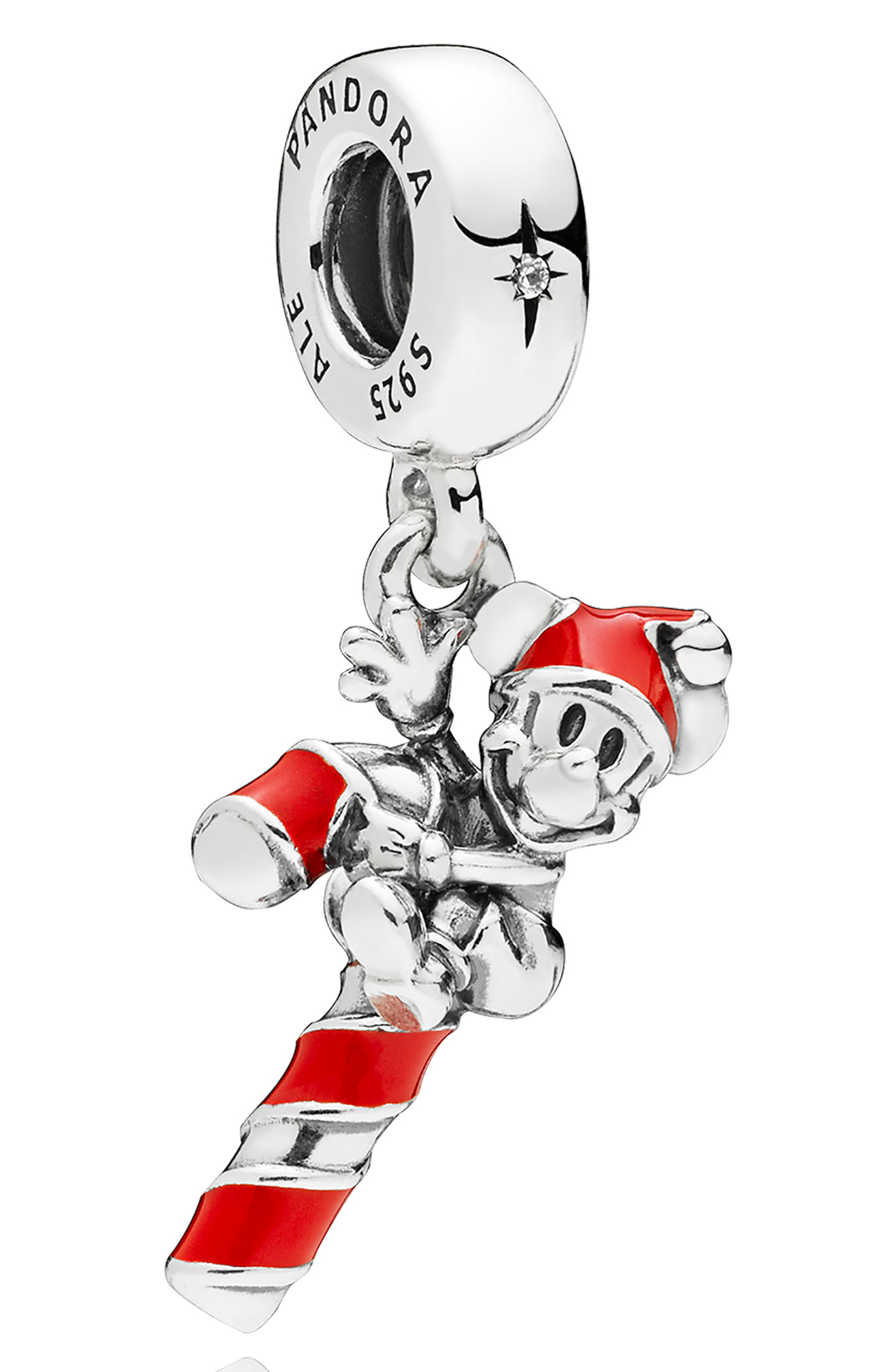 PANDORA Disney Mickey Mouse Candy Cane Dangle Charm | Nordstrom