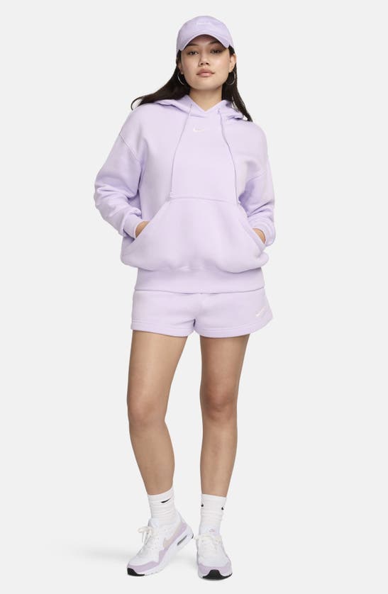Shop Nike Sportswear Phoenix Oversize Fleece Hoodie In Violet Mist/ Sail