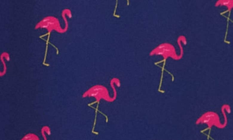 Shop Public Art Flamingo Print Short Sleev Polo In Navy