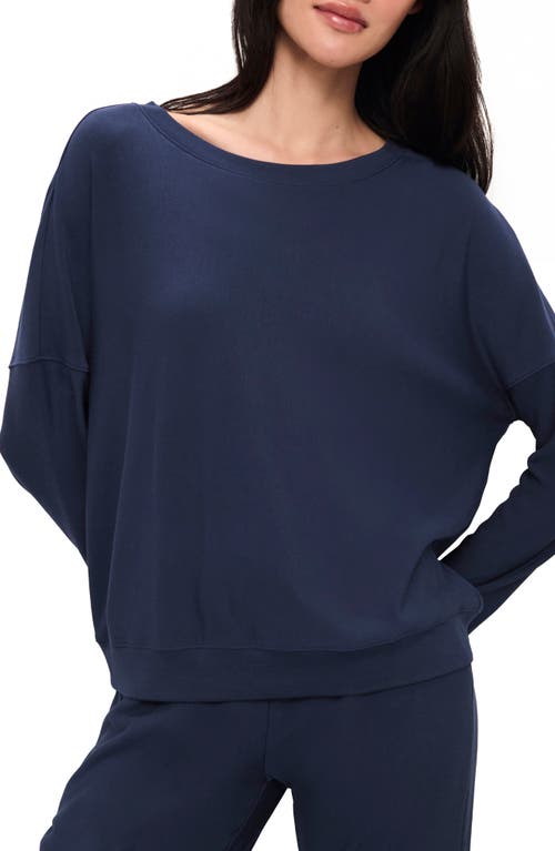 Shop Eberjey Softest Sweats Lounge Pullover In Navy