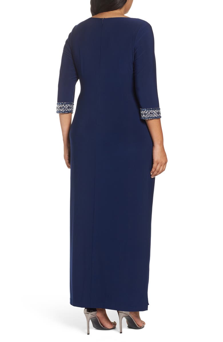 Alex Evenings Embellished Faux Wrap Gown | Nordstrom