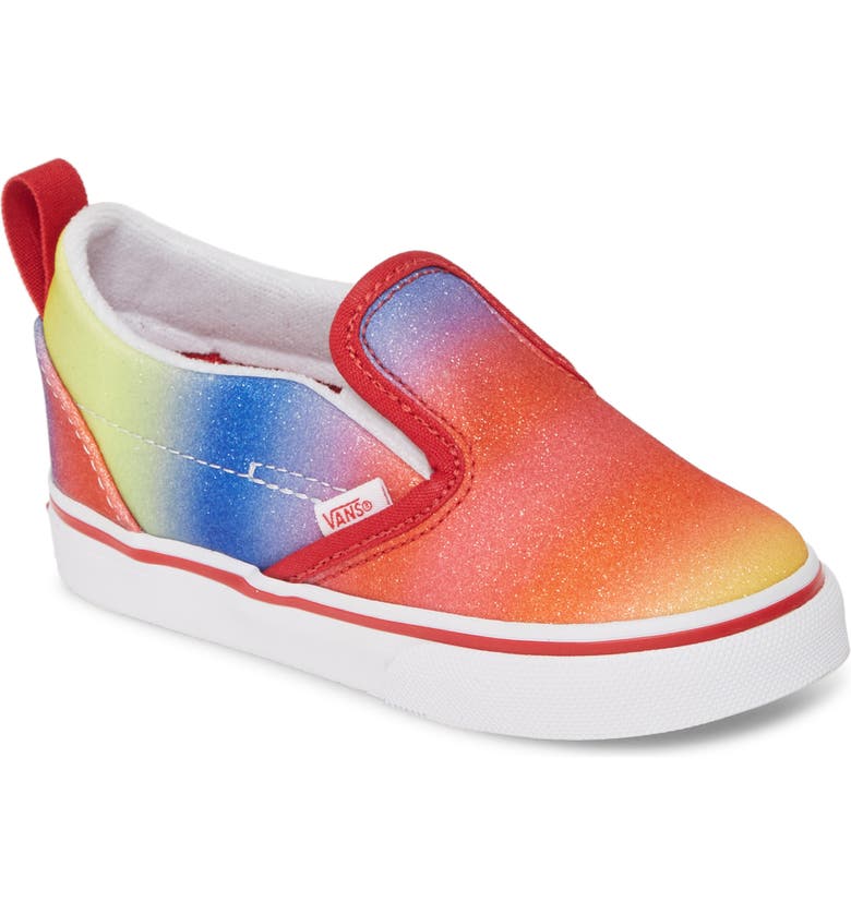Vans Glitter Rainbow Slip-On Sneaker (Walker & Toddler) | Nordstrom
