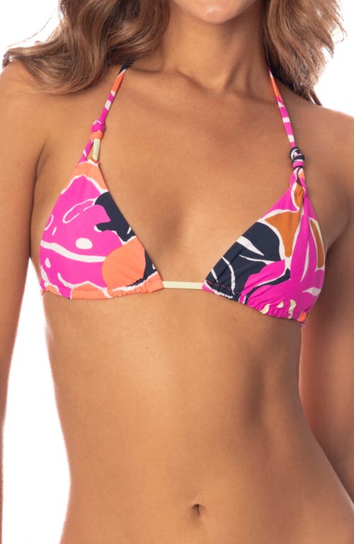 Jungle Reef Nyla Reversible Triangle Bikini Top in Pink