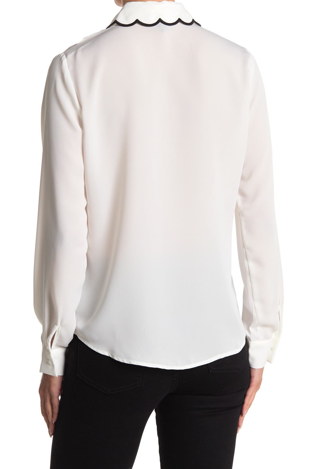 Laundry By Shelli Segal Embroidered Scallop Detail Blouse Nordstrom