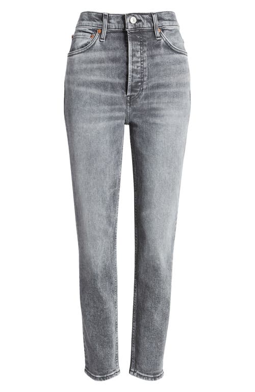 Re/done '90s High Waist Ankle Crop Jeans In Silver Fade