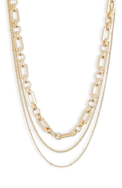 Triple Strand Chain Necklace