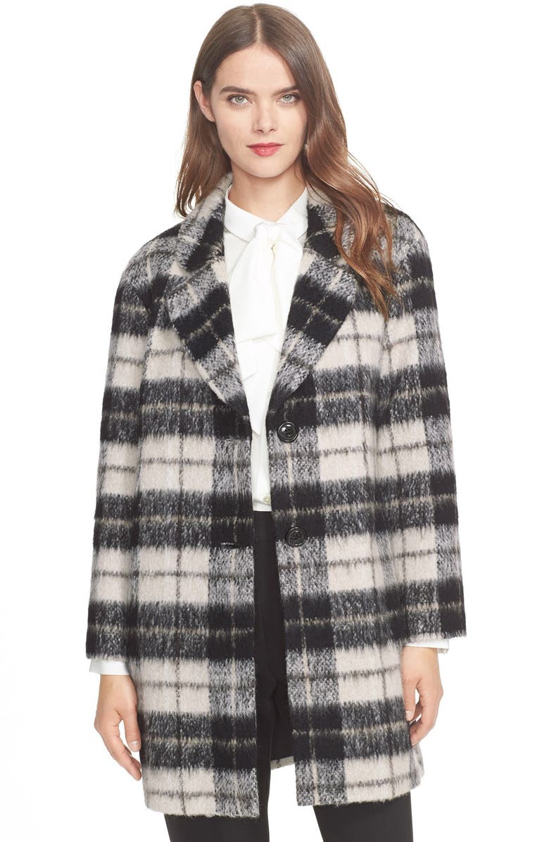 kate spade new york 'woodland check' plaid bow coat | Nordstrom