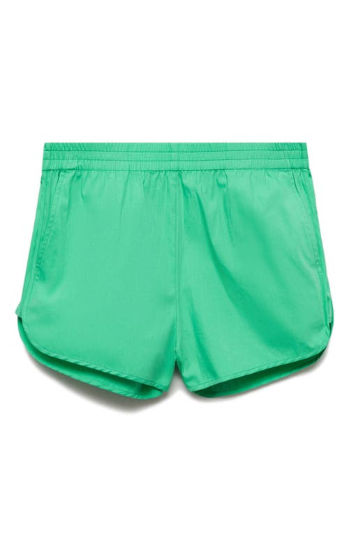 Shop Mango Pull-on Poplin Shorts In Green