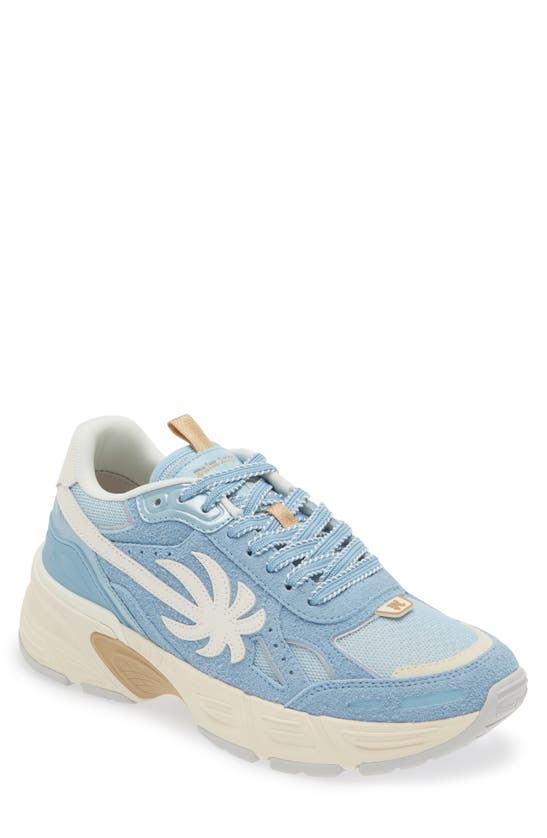 Shop Palm Angels The Palm Runner Sneaker In Light Blue