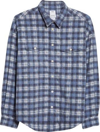 VISVIM Pioneer Khadi Check Brushed Flannel Button-Up Shirt | Nordstrom