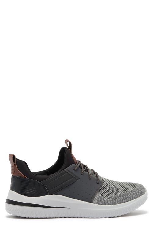Shop Skechers Delson 3.0 Cicada Lace-up Sneaker In Grey/black