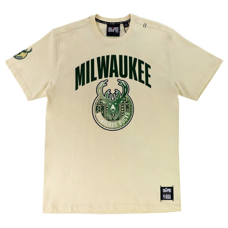 Shop Two Hype Unisex Nba X   Cream Milwaukee Bucks Culture & Hoops T-shirt