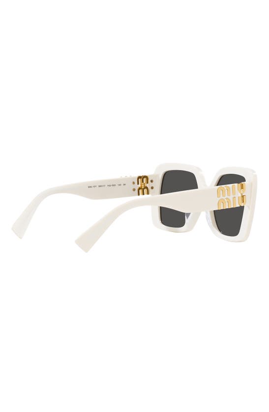 Miu Miu Logo Acetate Square Sunglasses In White