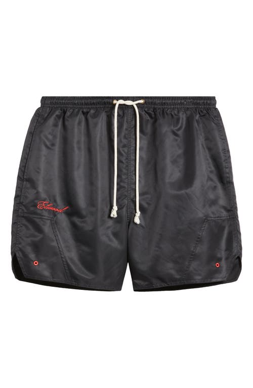 Elwood Olympic Embroidered Logo Nylon Shorts In Coal