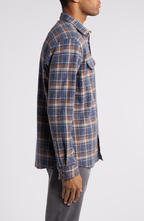 Johnston & Murphy Brushed Cotton Blend Button-up Shirt In Navy