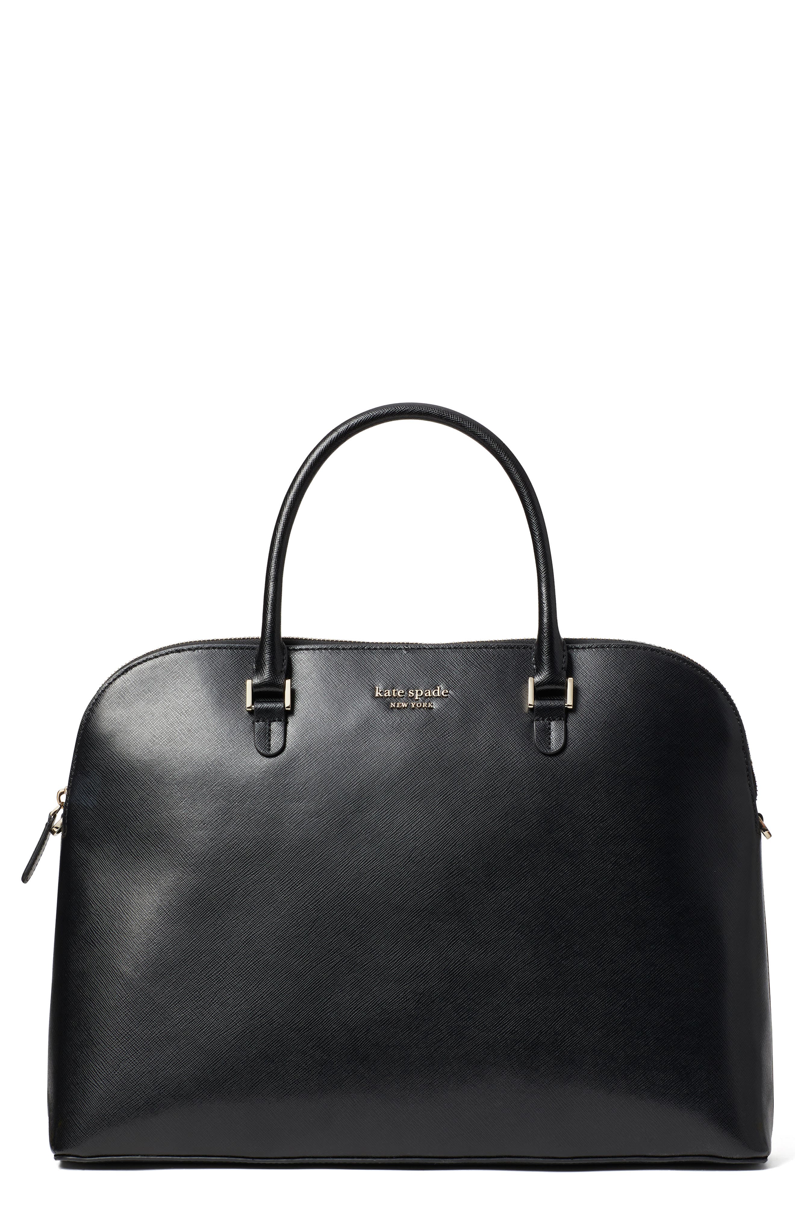 black leather laptop bag