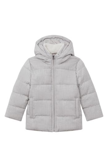 Reiss Disere Jr Hooded Puffer Coat In Soft Grey