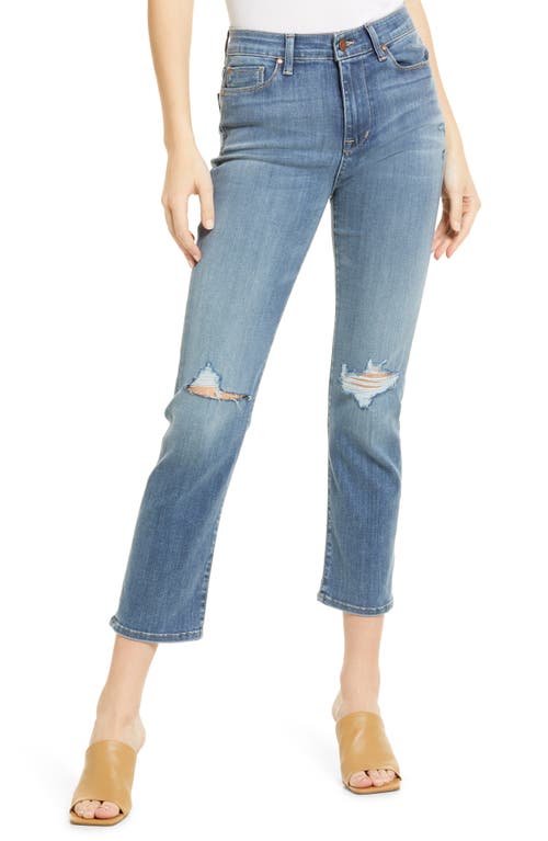 Cher High Waist Slim Straight Leg Jeans in Saphire