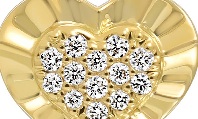Shop Bony Levy Icon Pavé Diamond Heart Stud Earrings In 18k Yellow Gold