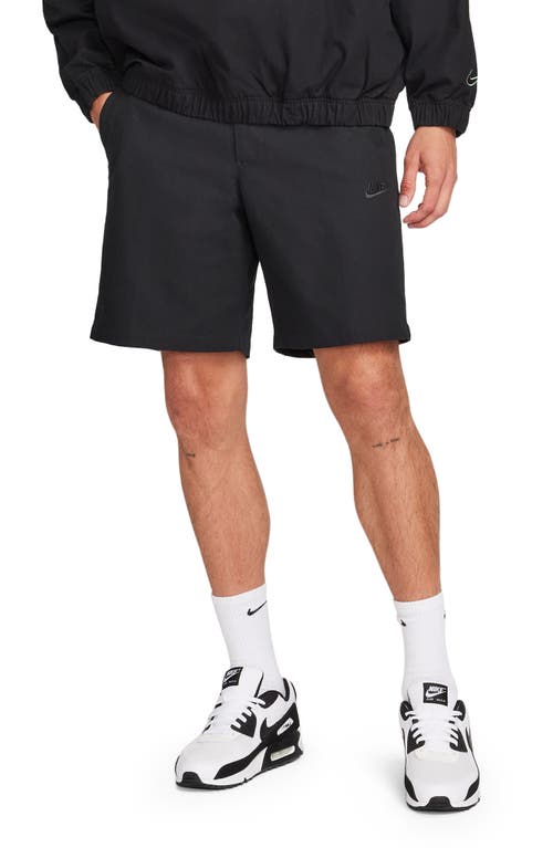 Nike Club Flat Front Chino Shorts In Black/black