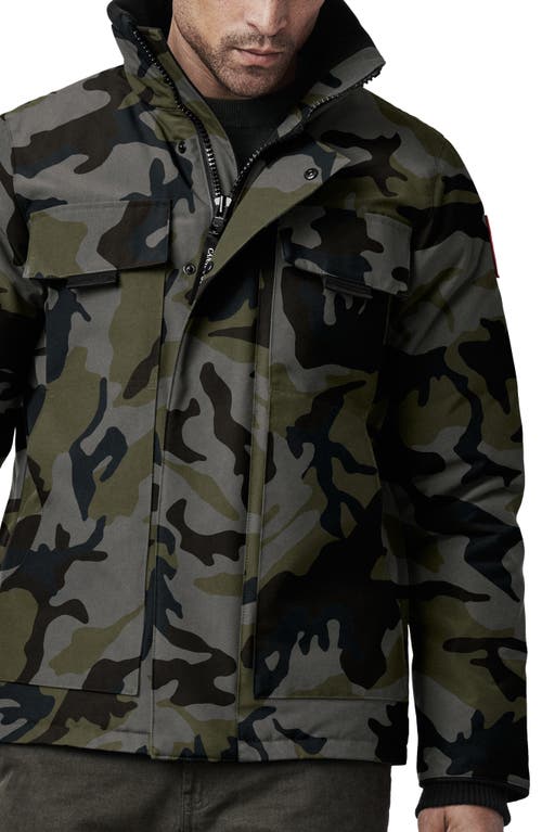 Canada Goose Forester Trim Fit 625 Fill Power Down Jacket in Classic Camo Coastal Grey at Nordstrom, Size X-Large