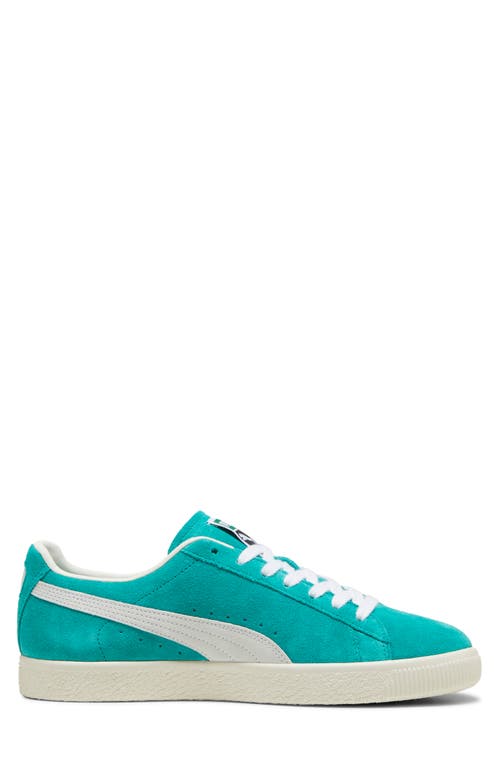 Puma Clyde Og Sneaker In Spectra Green-ivory-white
